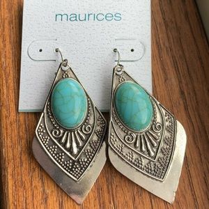 Maurices NWT turquoise detailed earrings
